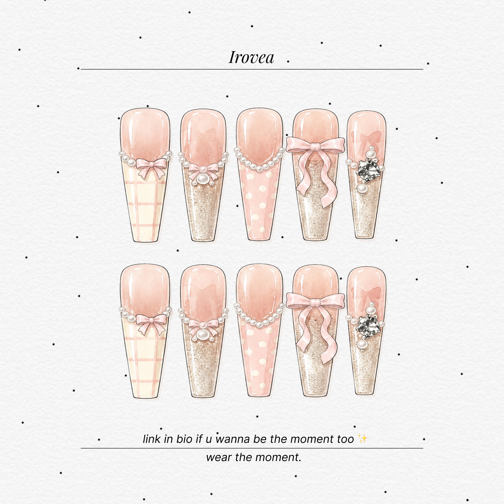 Sweet Blush Pink French Pearl Press-On Nails | Handmade