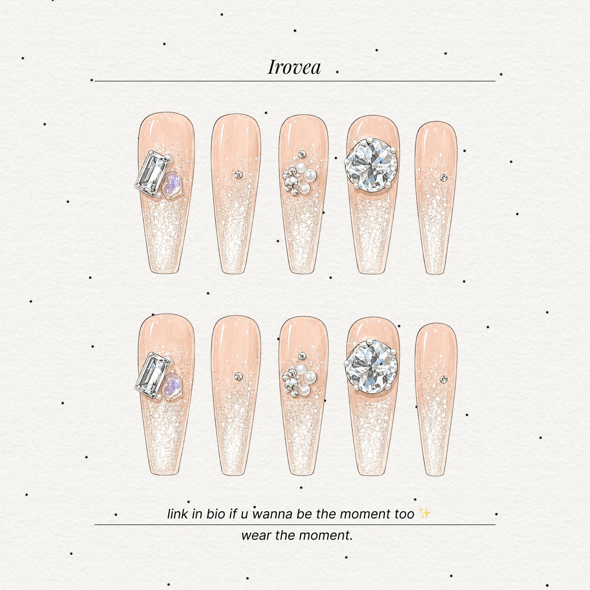White Chocolate Moonlight | Cat-Eye Press-On Nails