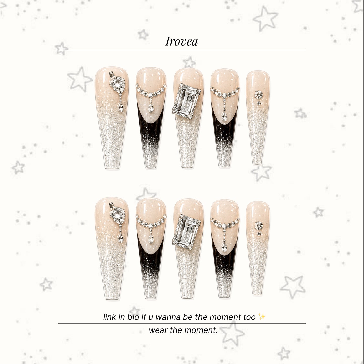 Frosted Dream | Black Cat-Eye Press-On Nails