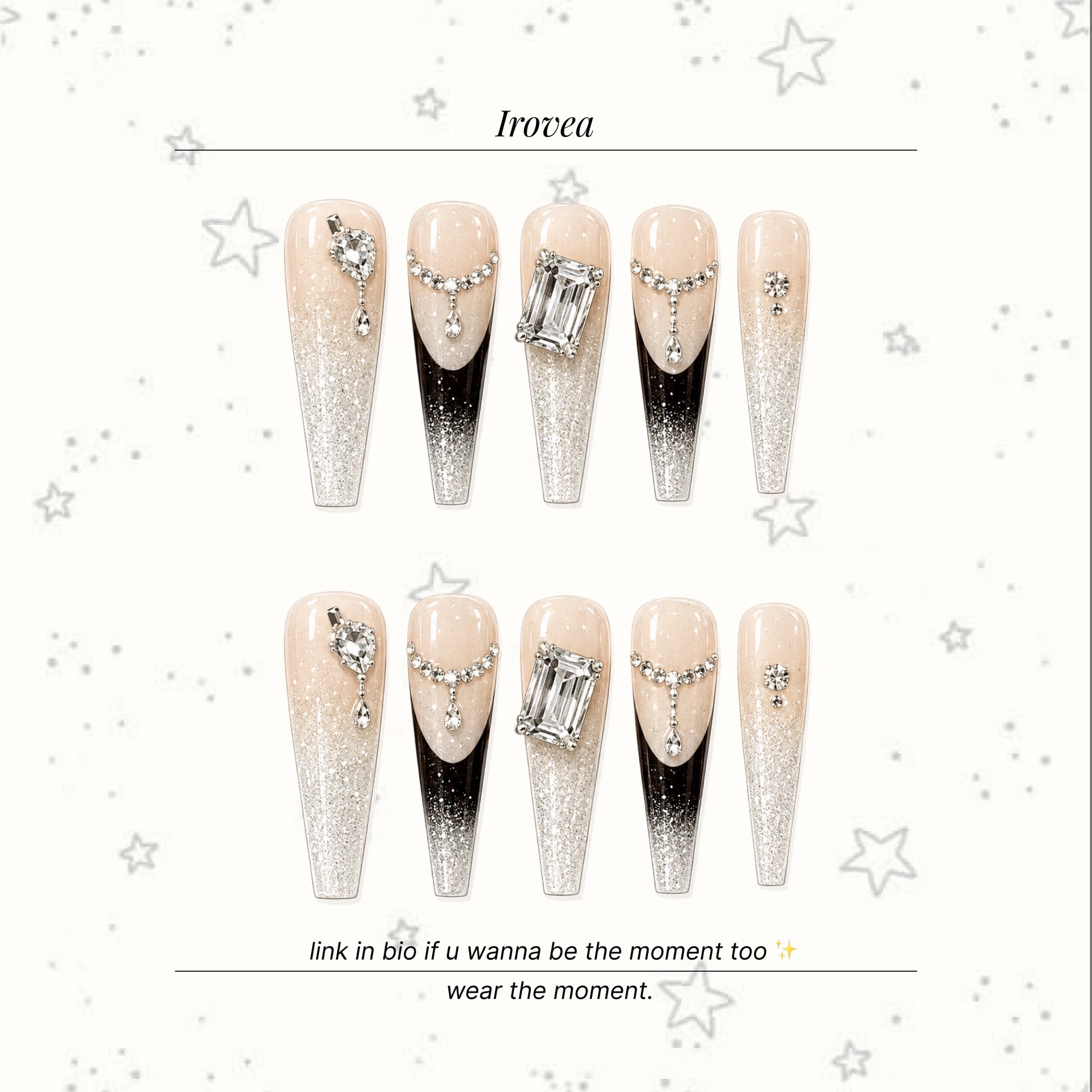 Frosted Dream | Black Cat-Eye Press-On Nails