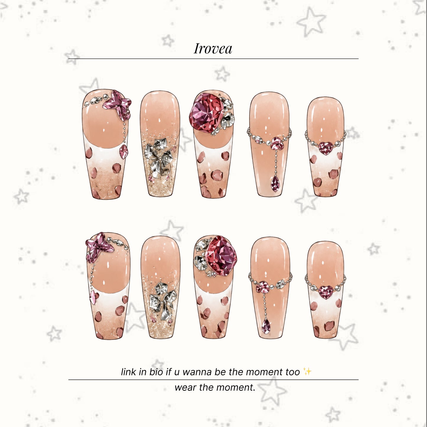 Icy French Pink Leopard Chain Press-On Nails