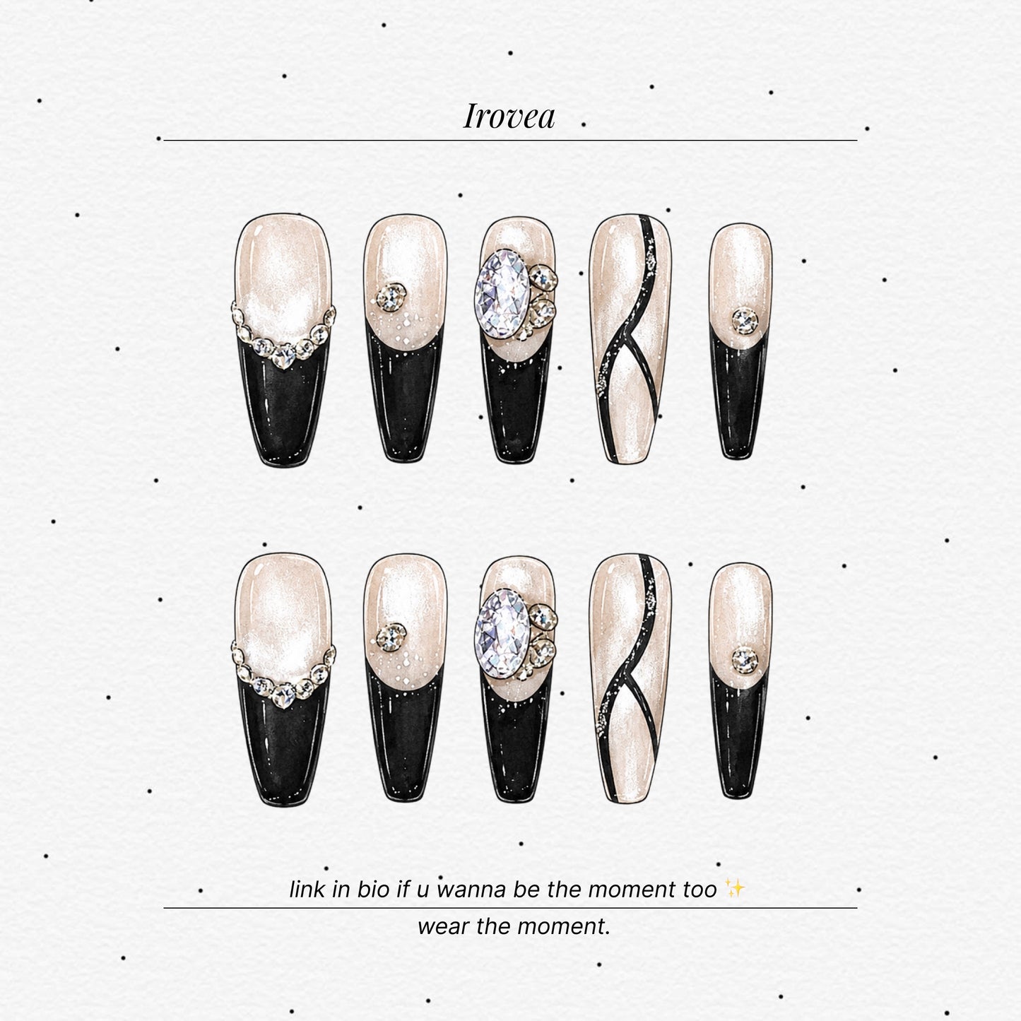 Midnight Star Zircon | Cat-Eye Press-On Nails