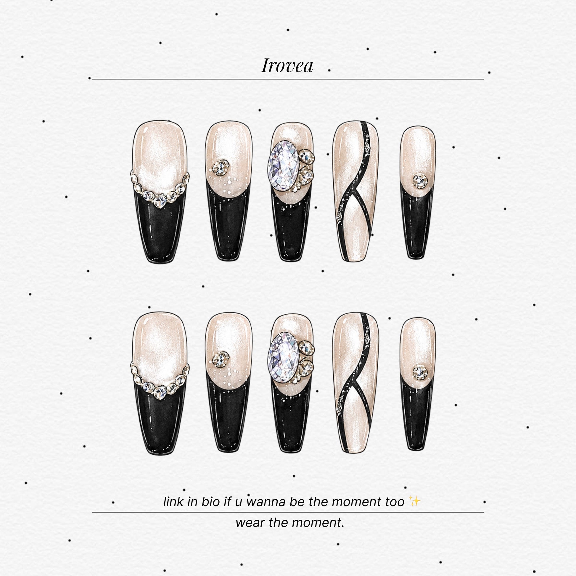 Midnight Star Zircon | Cat-Eye Press-On Nails