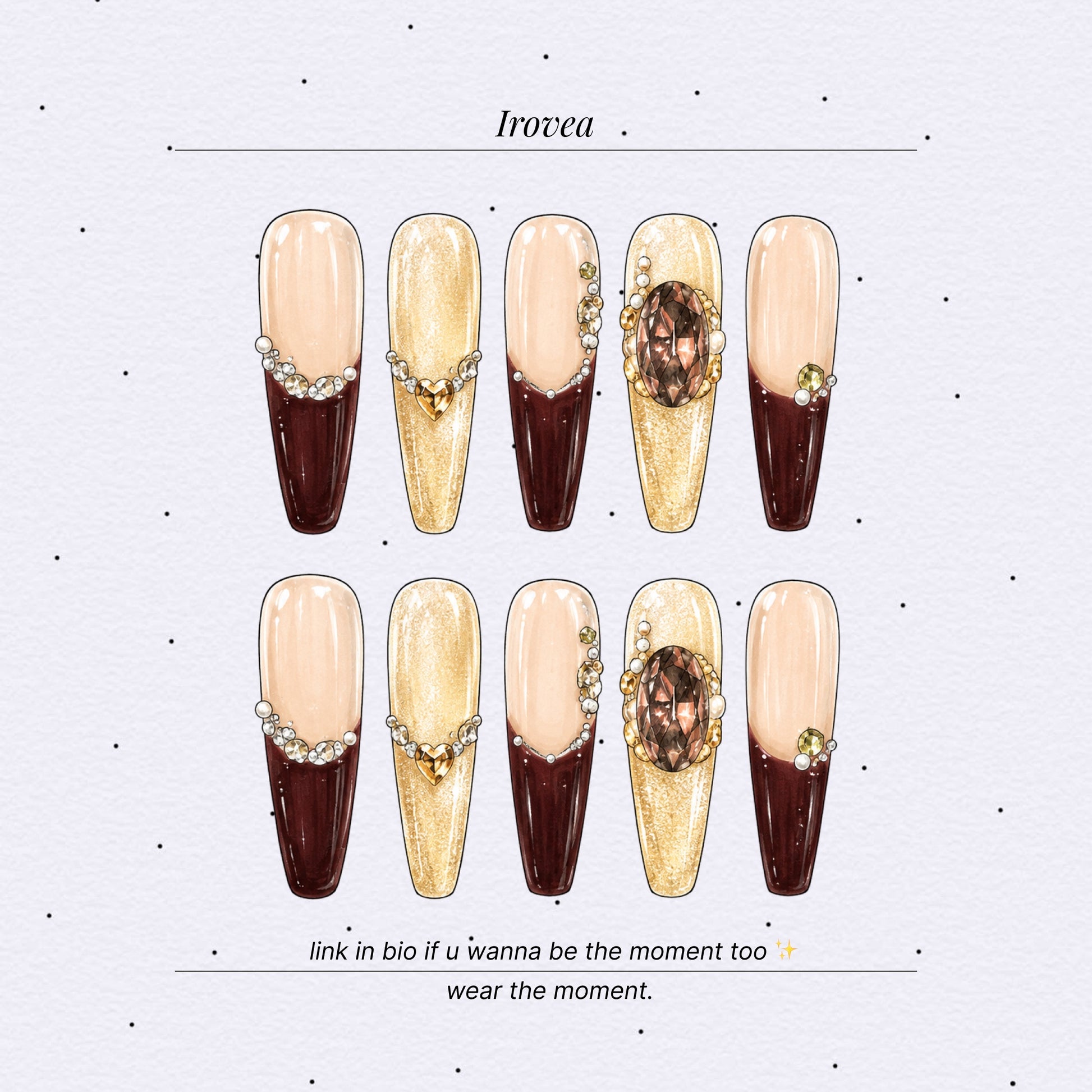 Caramel Latte | French Cat-Eye Press-On Nails