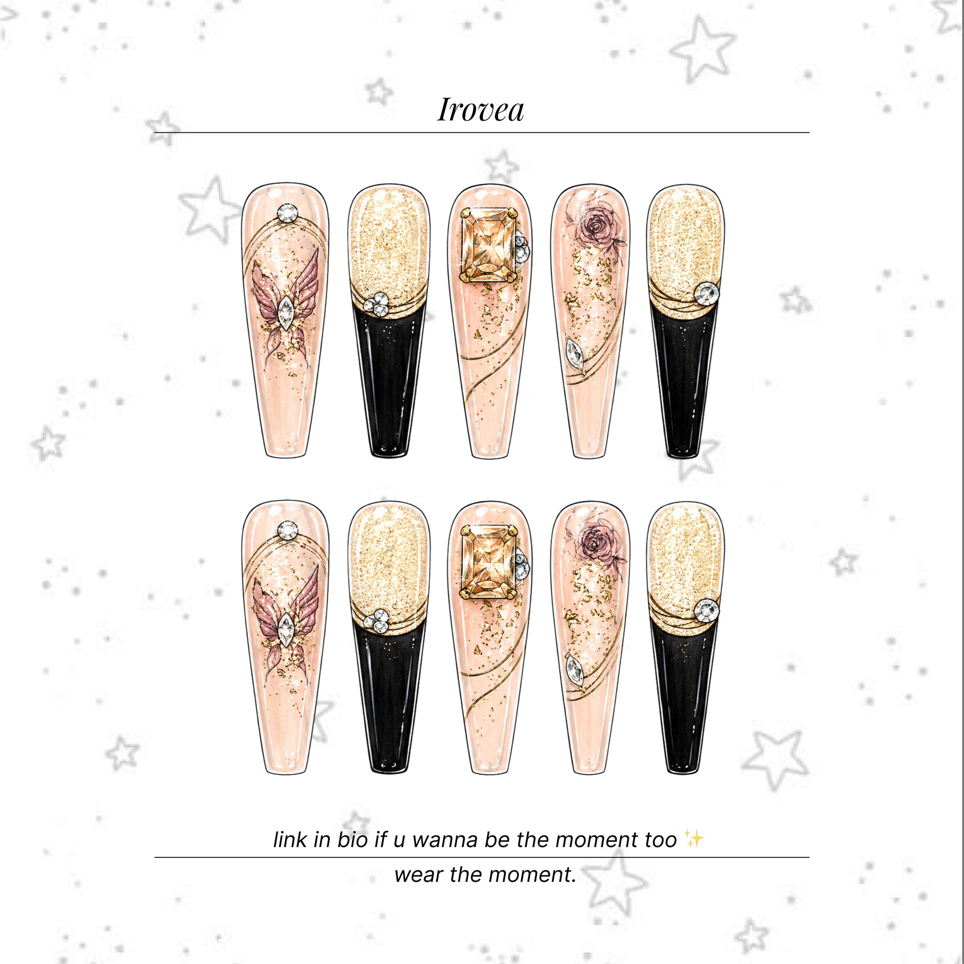 Amber Gilded | Black French Cat-Eye Press-On Nails