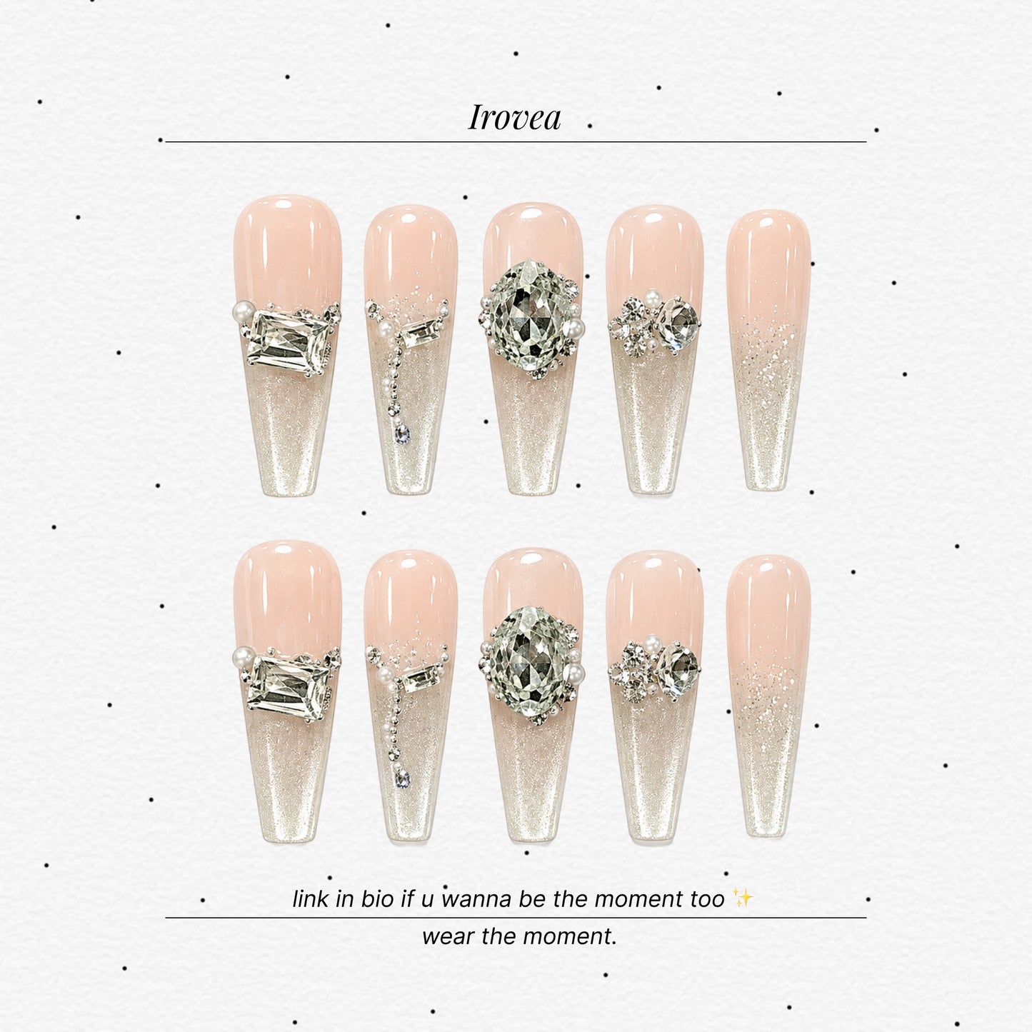 Ethereal Smile | Translucent Green Cat-Eye Press-On Nails