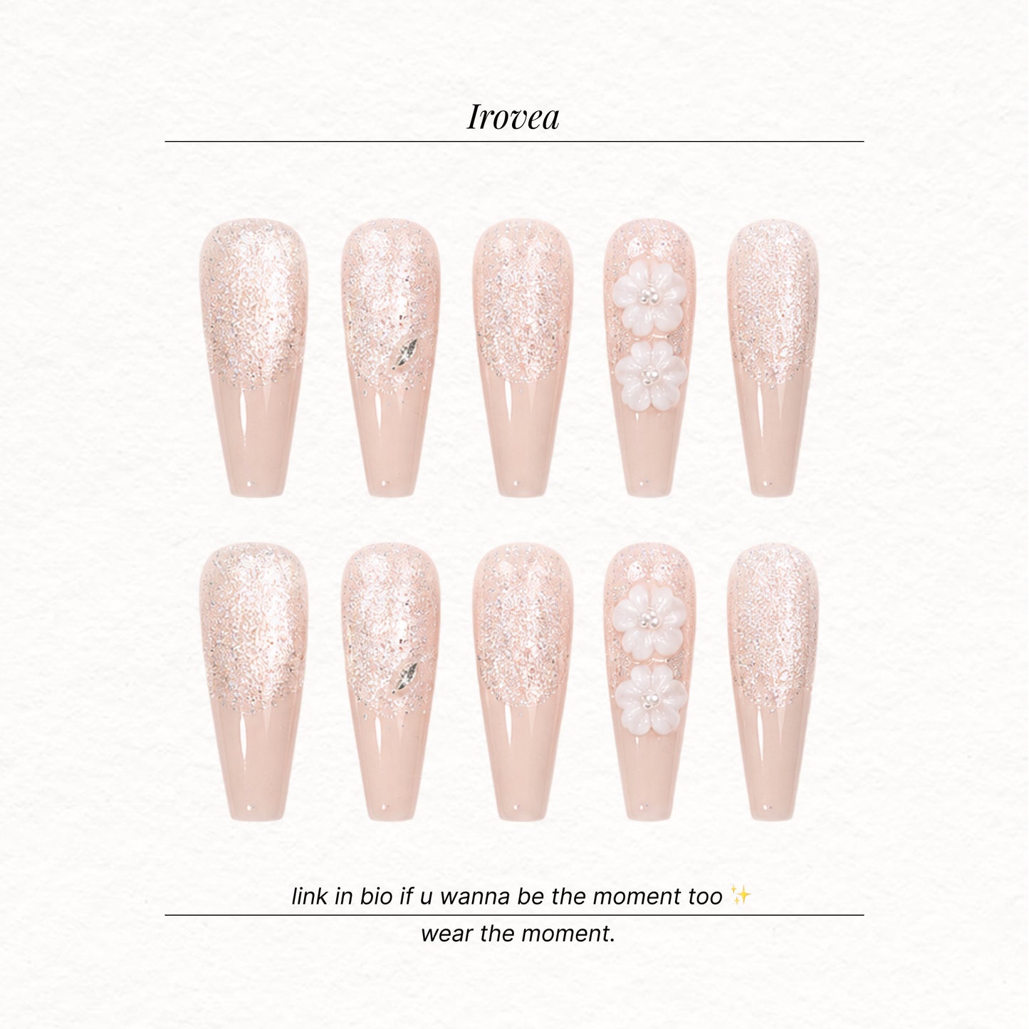 Creamy French | Nude Pink Shimmer Press-On Nails
