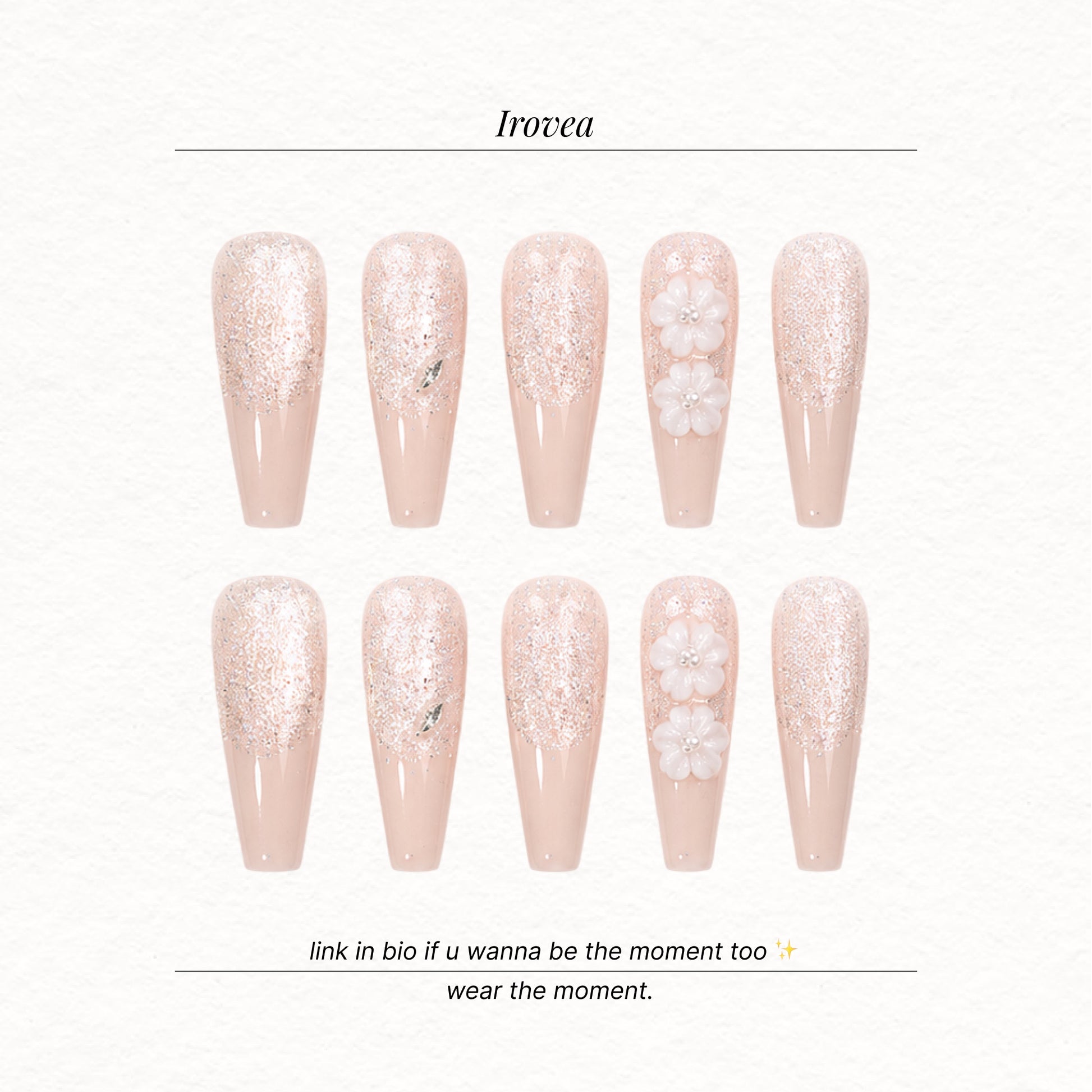 Creamy French | Nude Pink Shimmer Press-On Nails