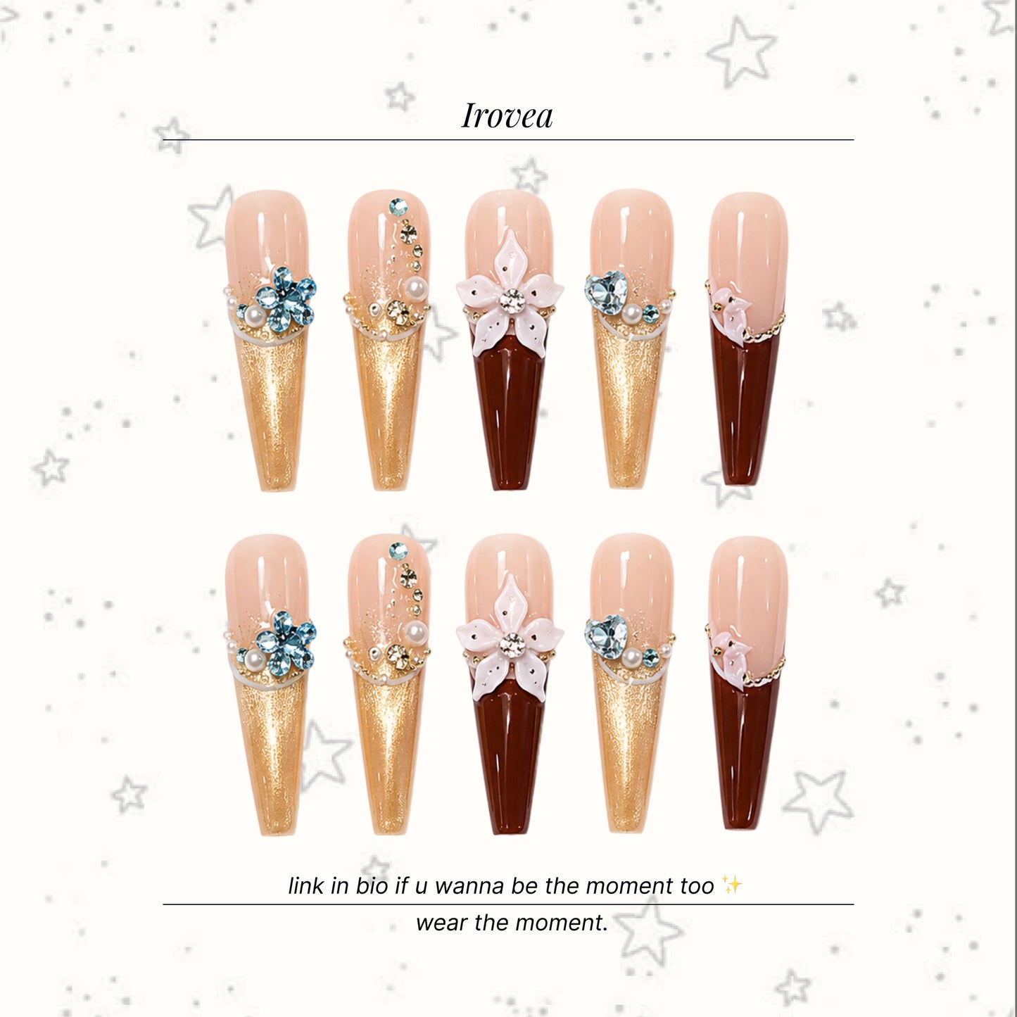 Evening Begonia | Amber Cat-Eye Press-On Nails