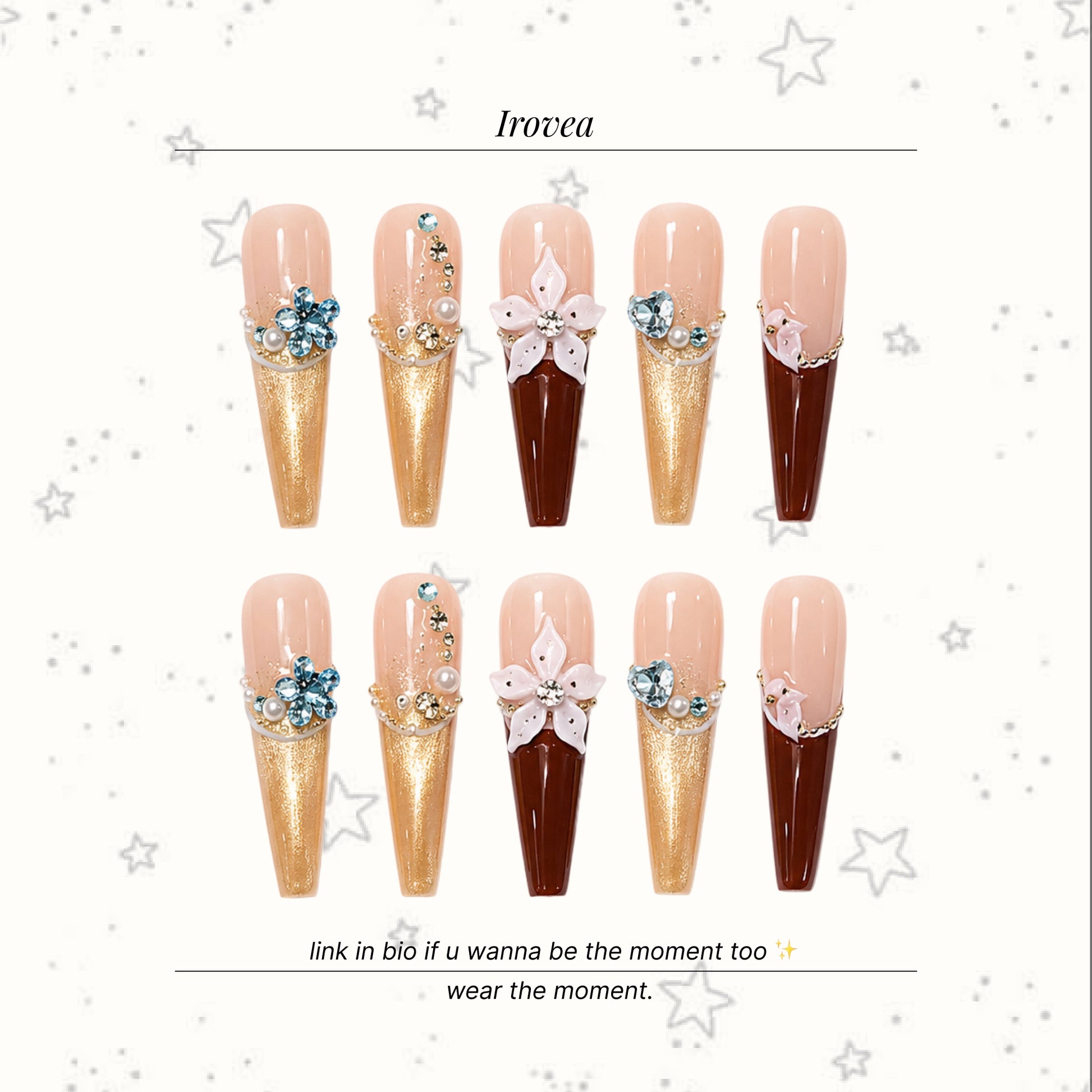 Evening Begonia | Amber Cat-Eye Press-On Nails