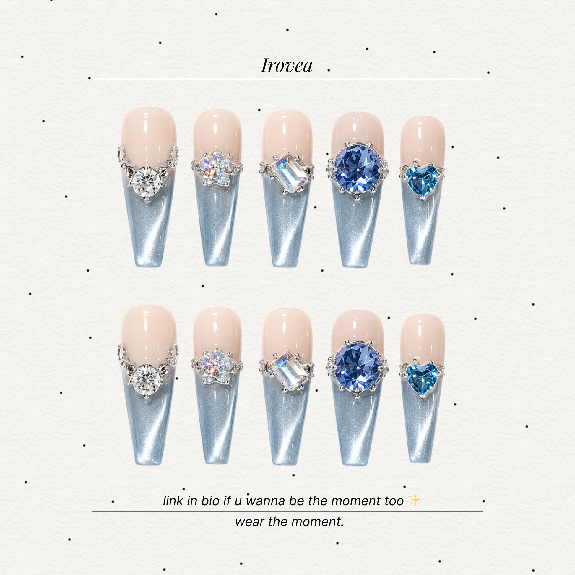Blue Danube | Gradient Cat-Eye French Press-On Nails