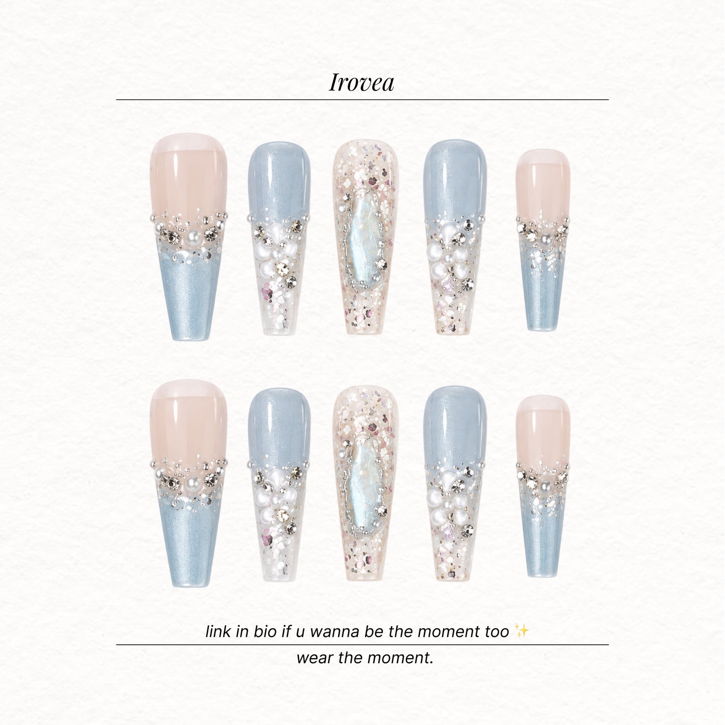 Koi Light | Dreamy Blue Cat-Eye Press-On Nails