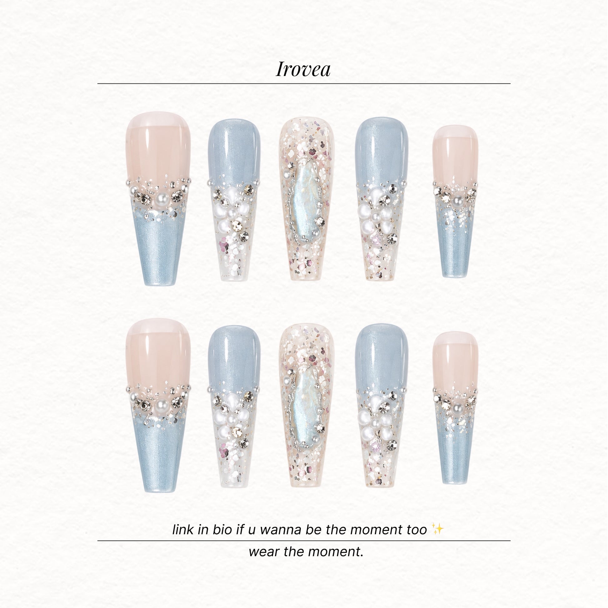 Koi Light | Dreamy Blue Cat-Eye Press-On Nails