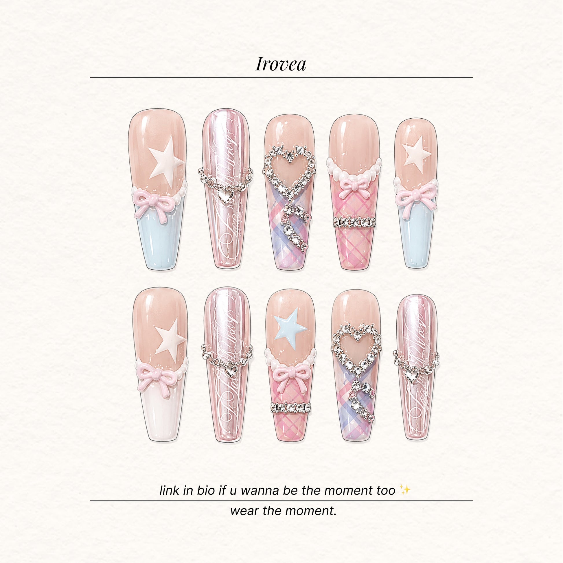 Macaron Daydream | French Pink Bow Press-On Nails