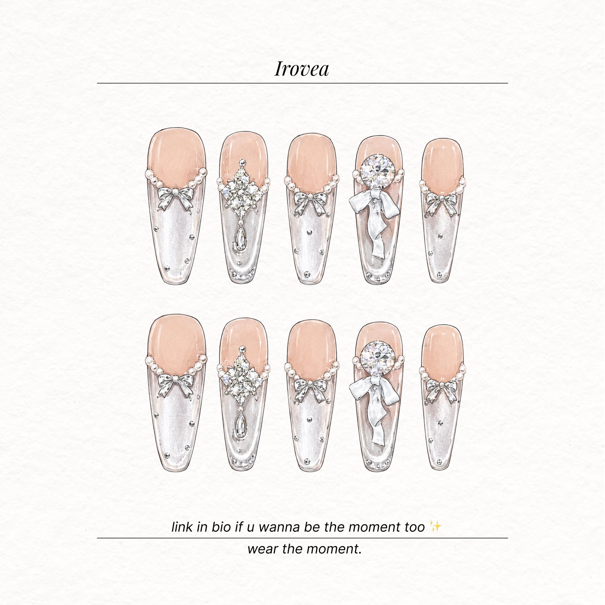 Starlight Promise French Cat-Eye Press-On Nails | Handmade
