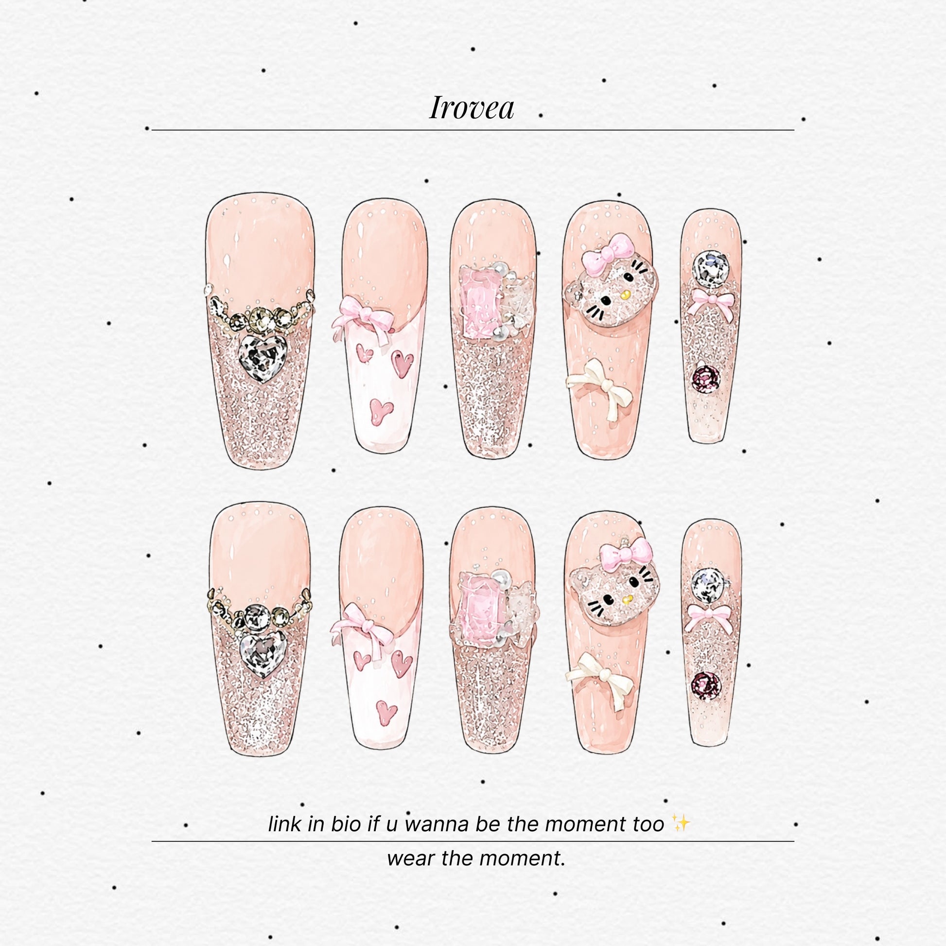 Sweet Bow French Cat-Eye Press-On Nails