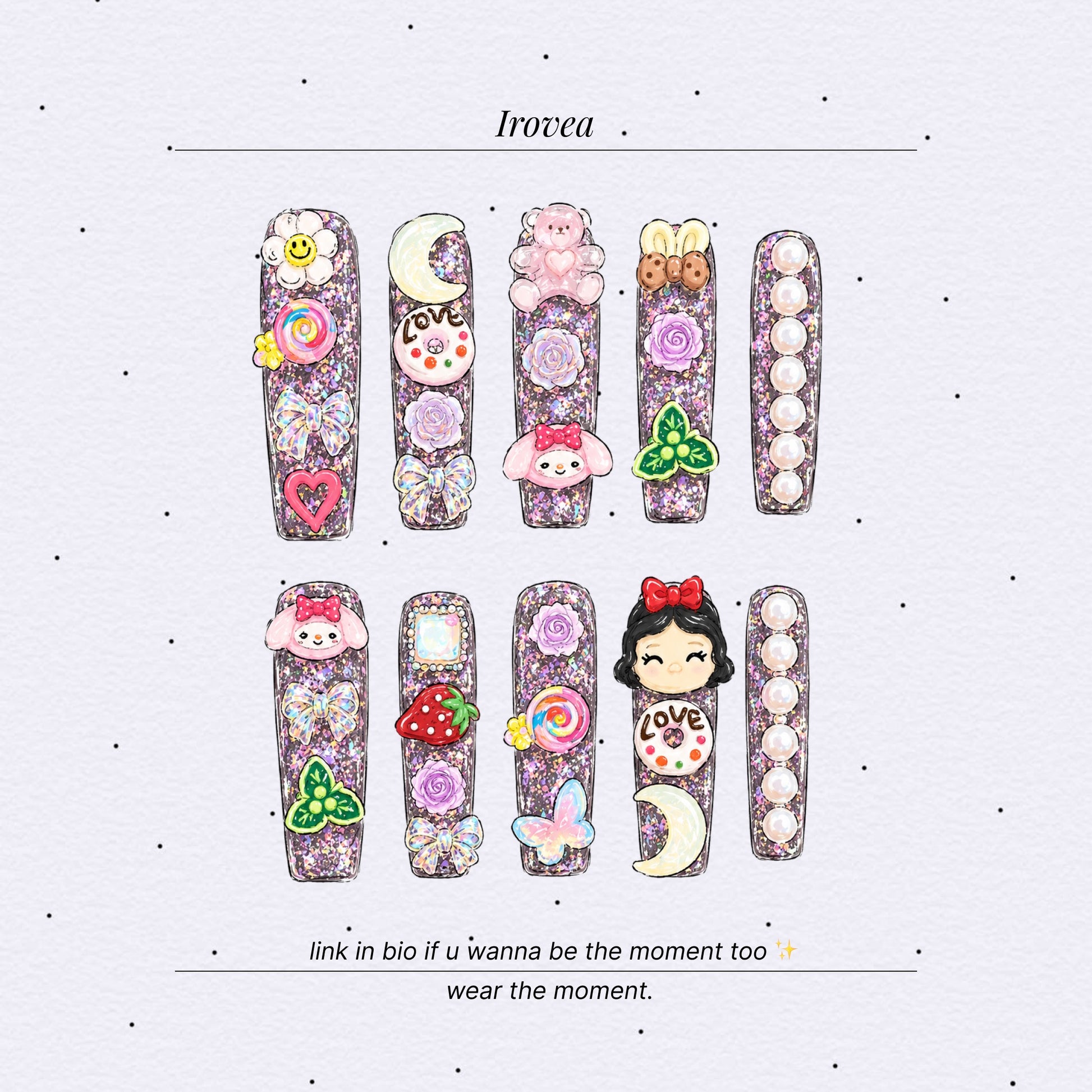 Cute Cartoon Handmade Press-On Nails