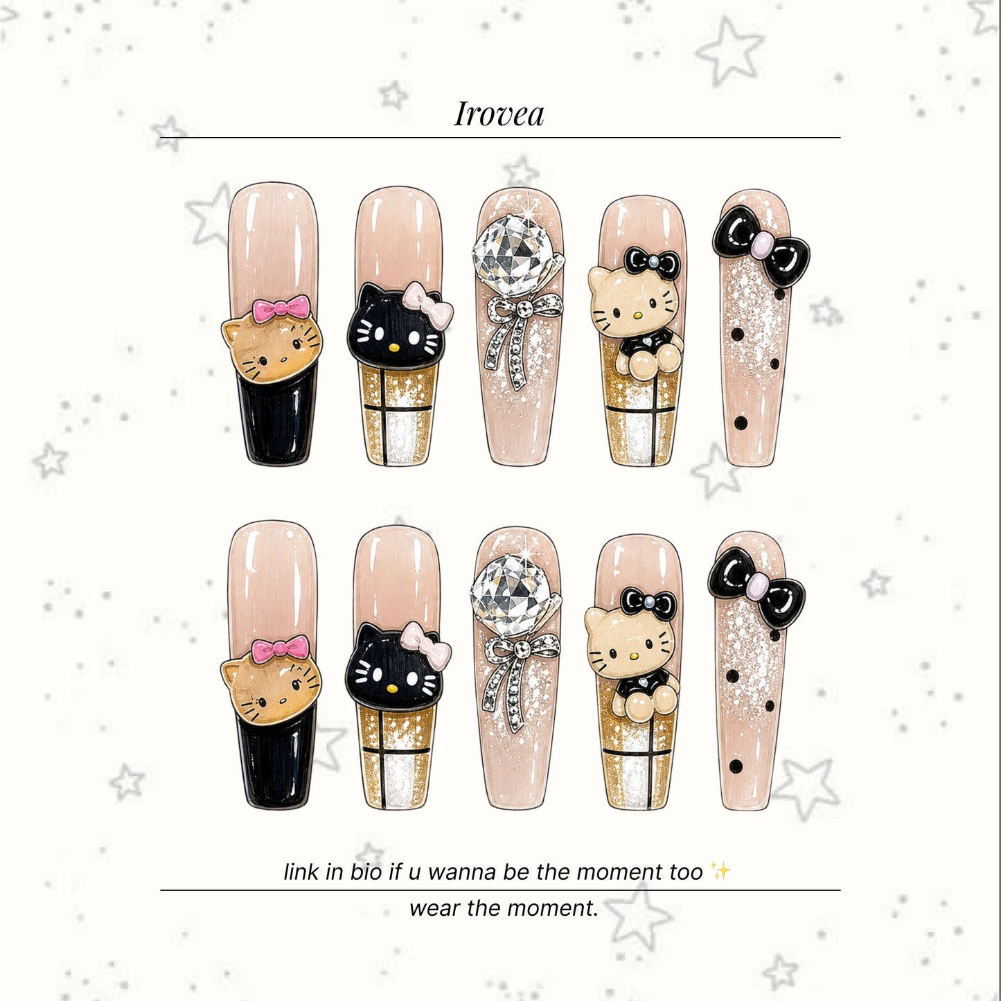 Black and Brown Plaid Cat-Eye Press-On Nails