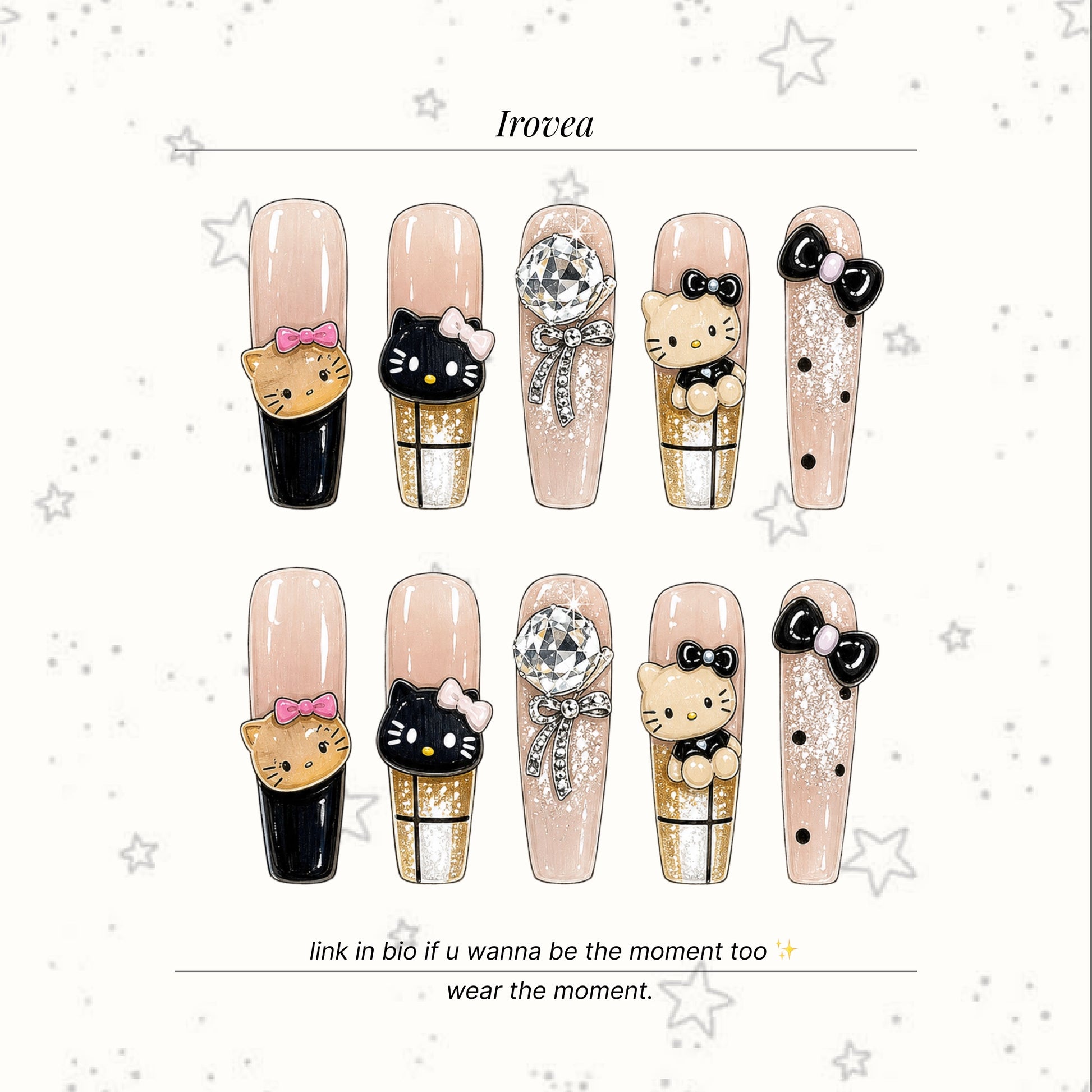 Black and Brown Plaid Cat-Eye Press-On Nails
