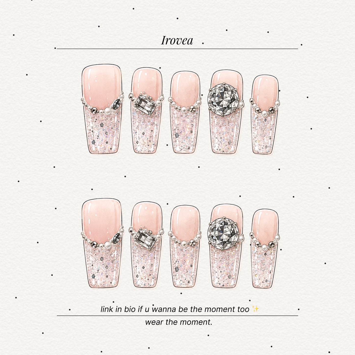 Icy Berry | Peach Cat-Eye Press-On Nails