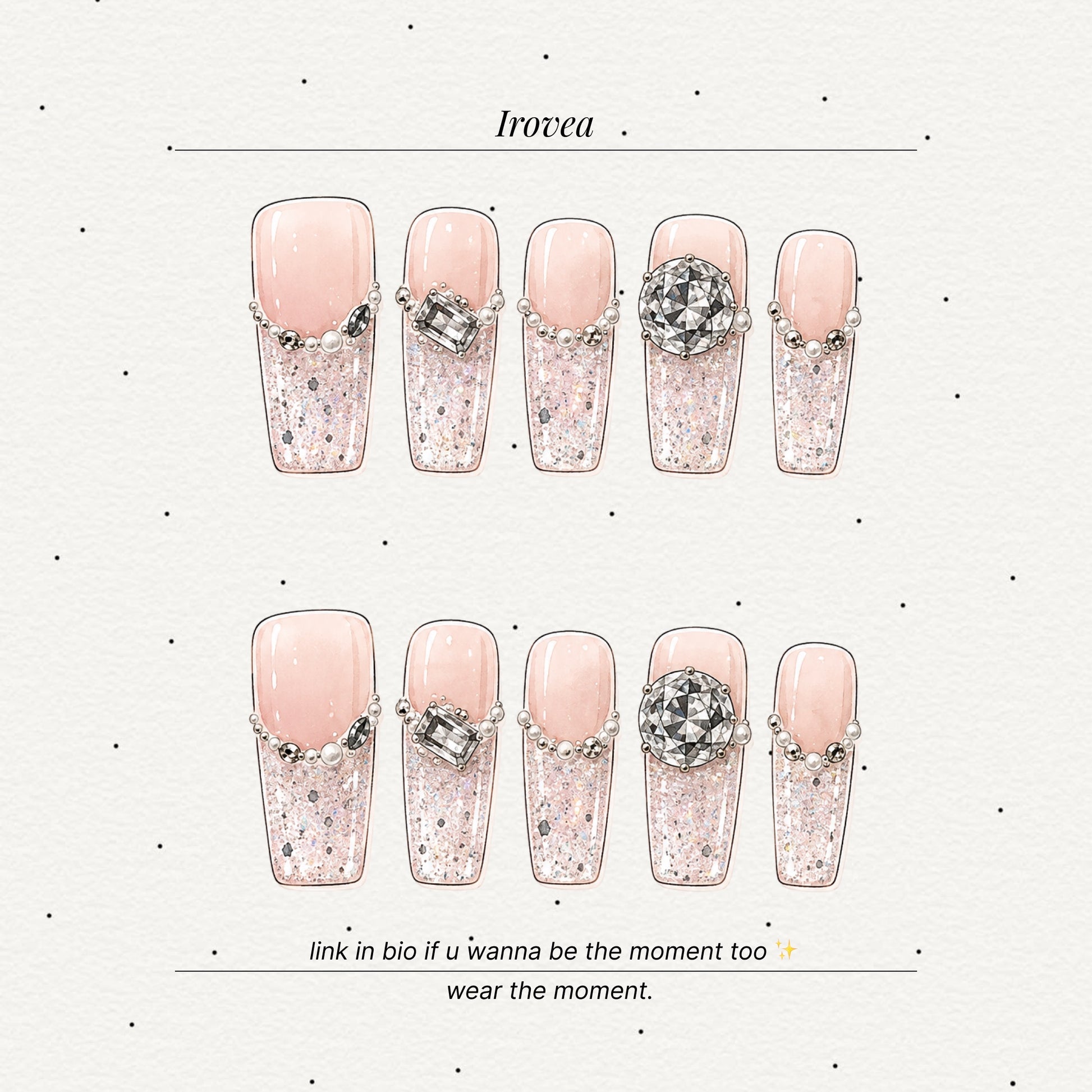 Icy Berry | Peach Cat-Eye Press-On Nails