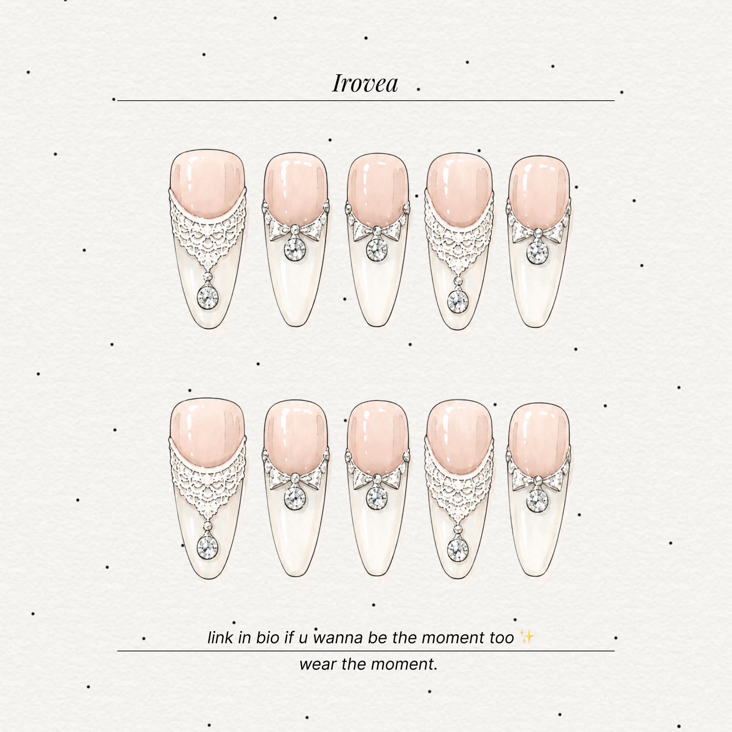 Falling in Love | White French Crystal Press-On Nails