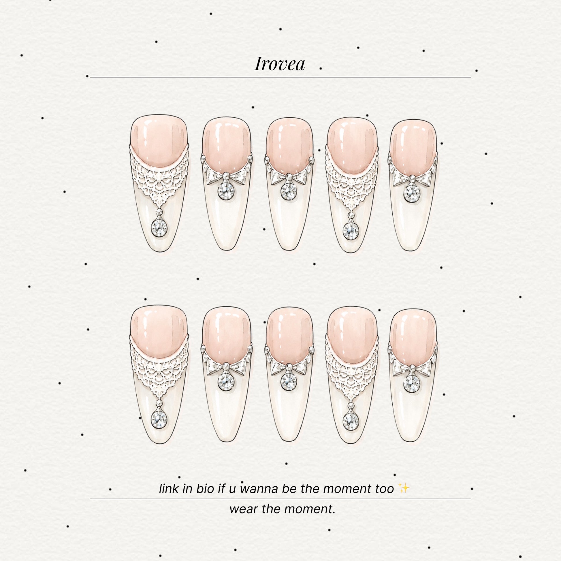 Falling in Love | White French Crystal Press-On Nails
