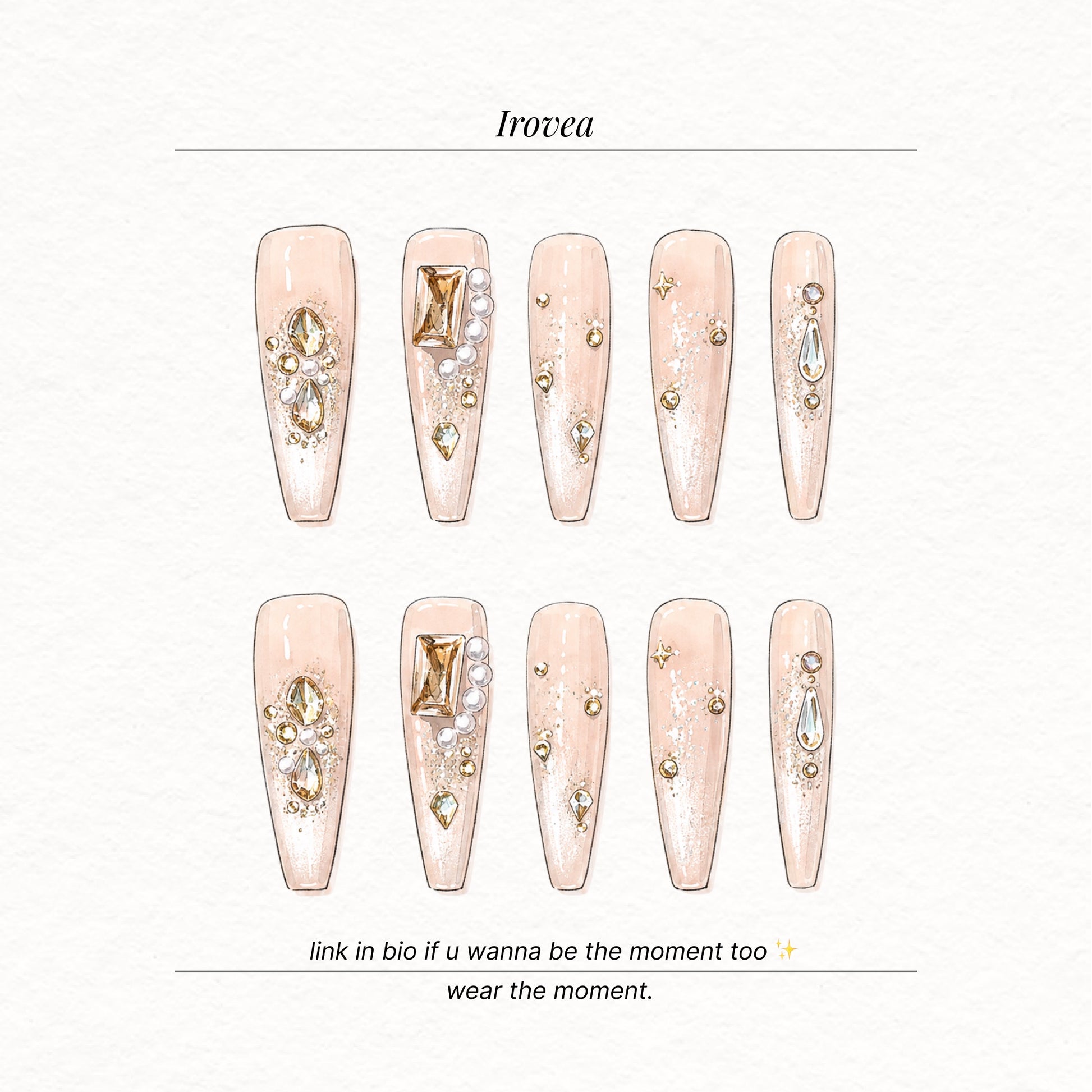 Girlish Heart | Nude Champagne Cat-Eye Press-On Nails