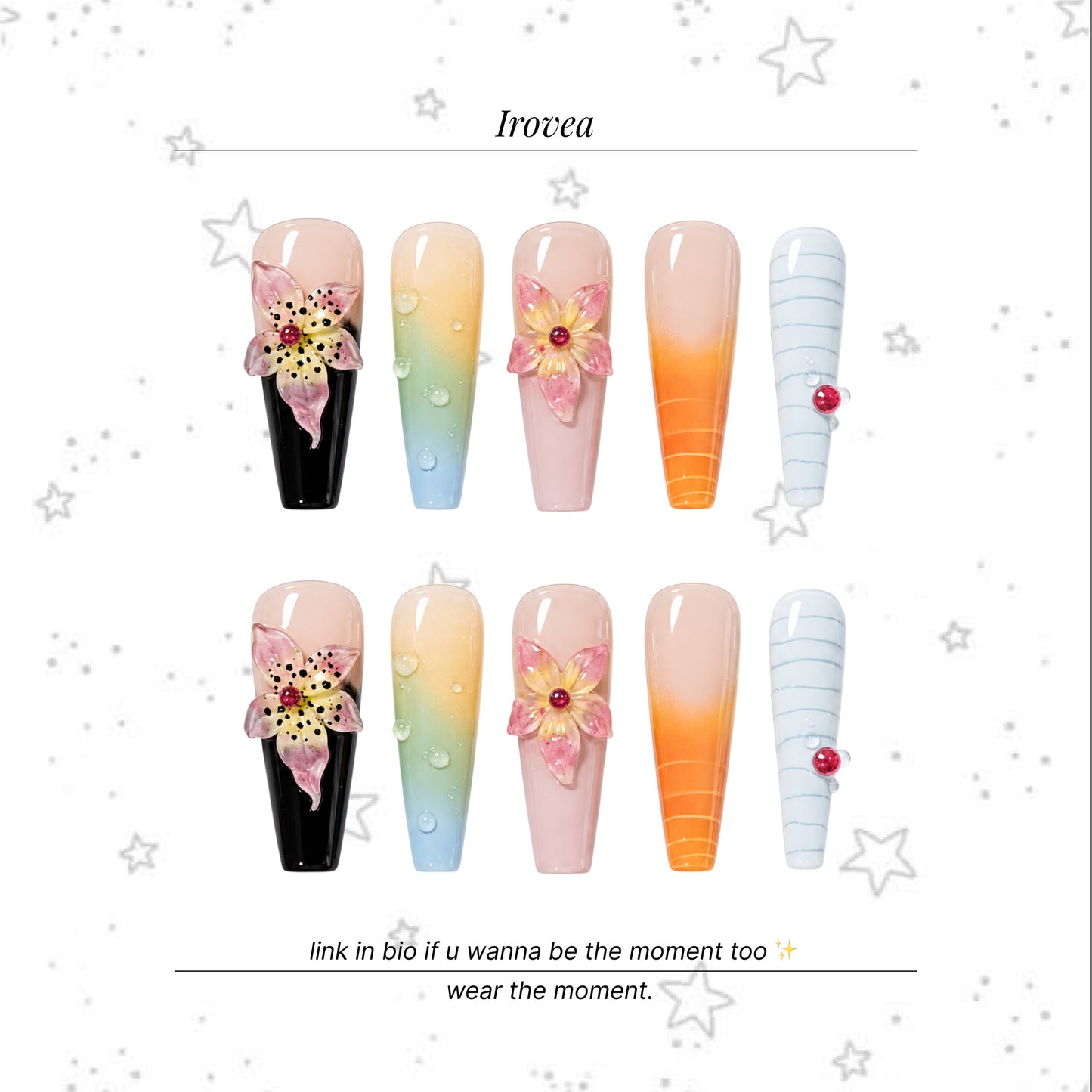 Seattle Night | Pink French Floral Press-On Nails
