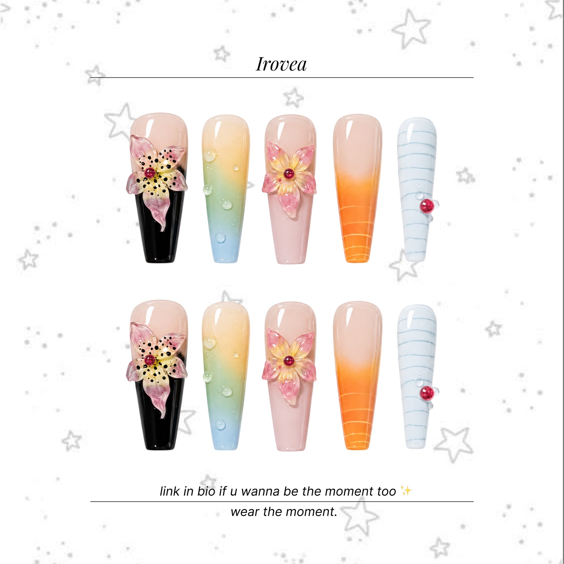 Seattle Night | Pink French Floral Press-On Nails