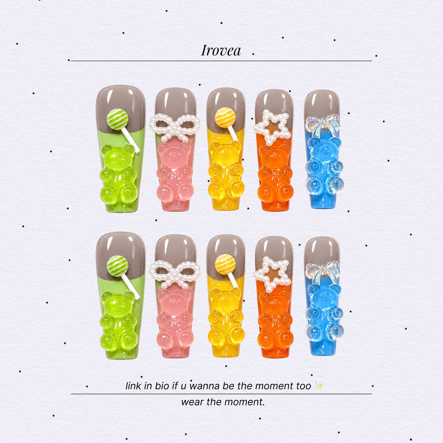 Colorful Extra-Long Handmade Press-On Nails