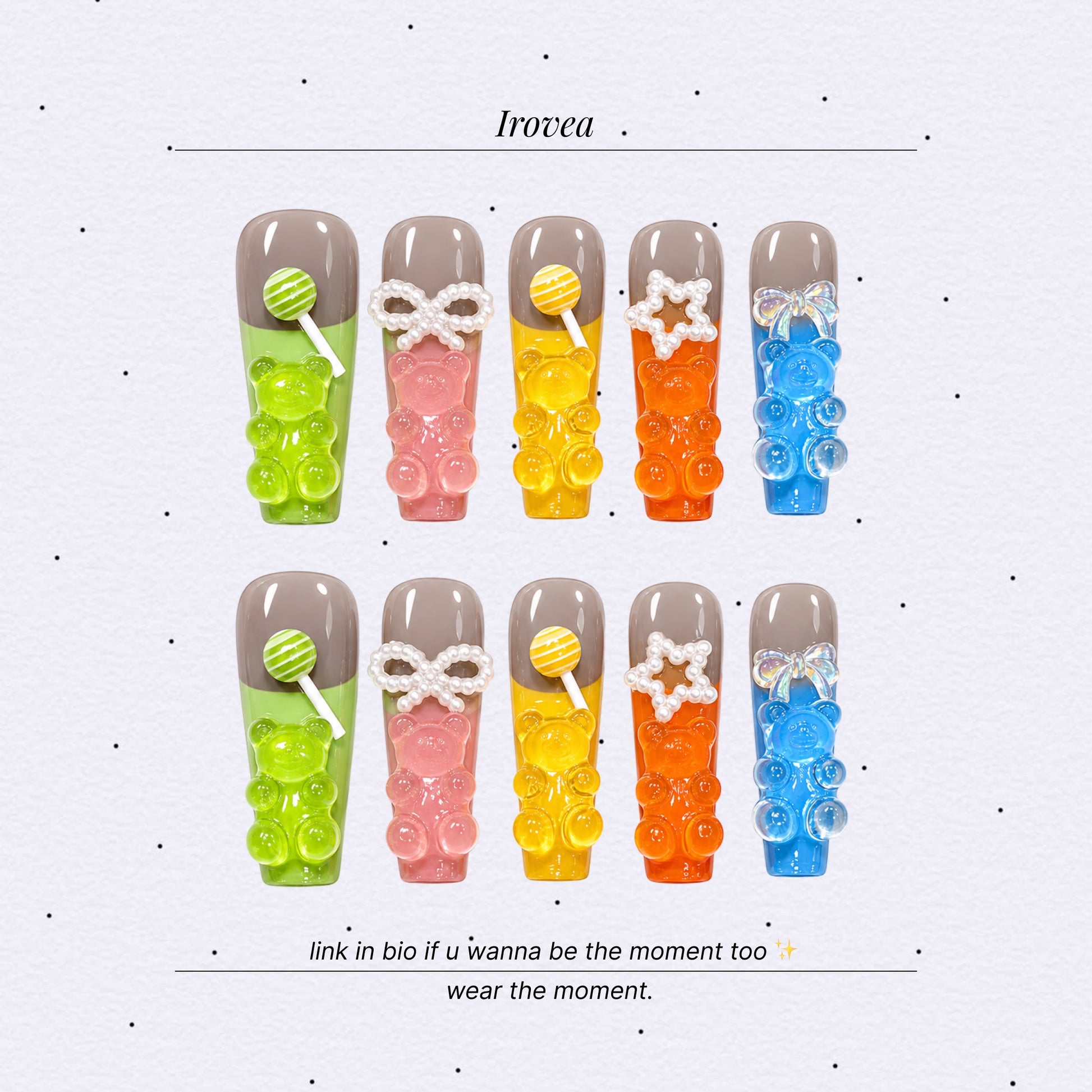 Colorful Extra-Long Handmade Press-On Nails