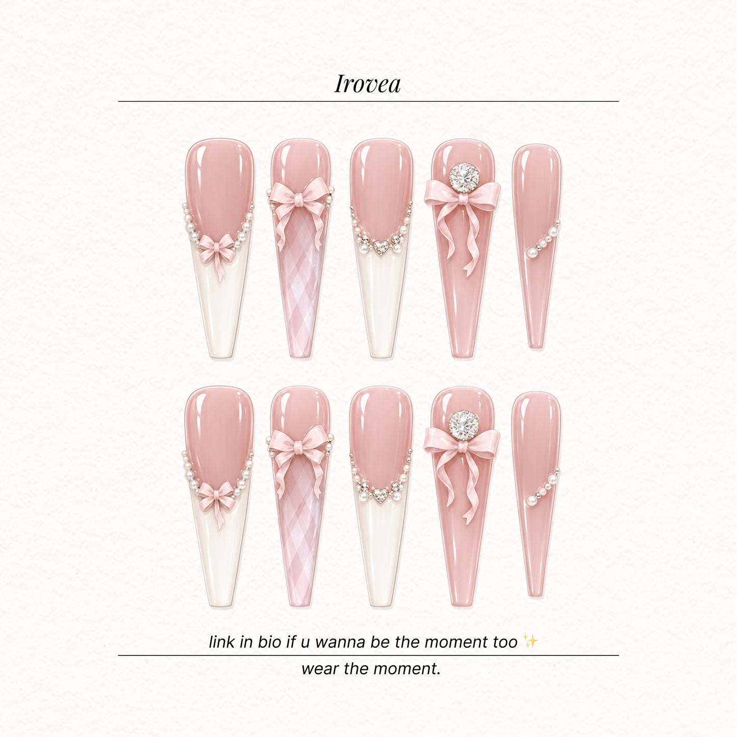 Sweetheart Bow | Pink Jelly Cat-Eye French Press-On Nails