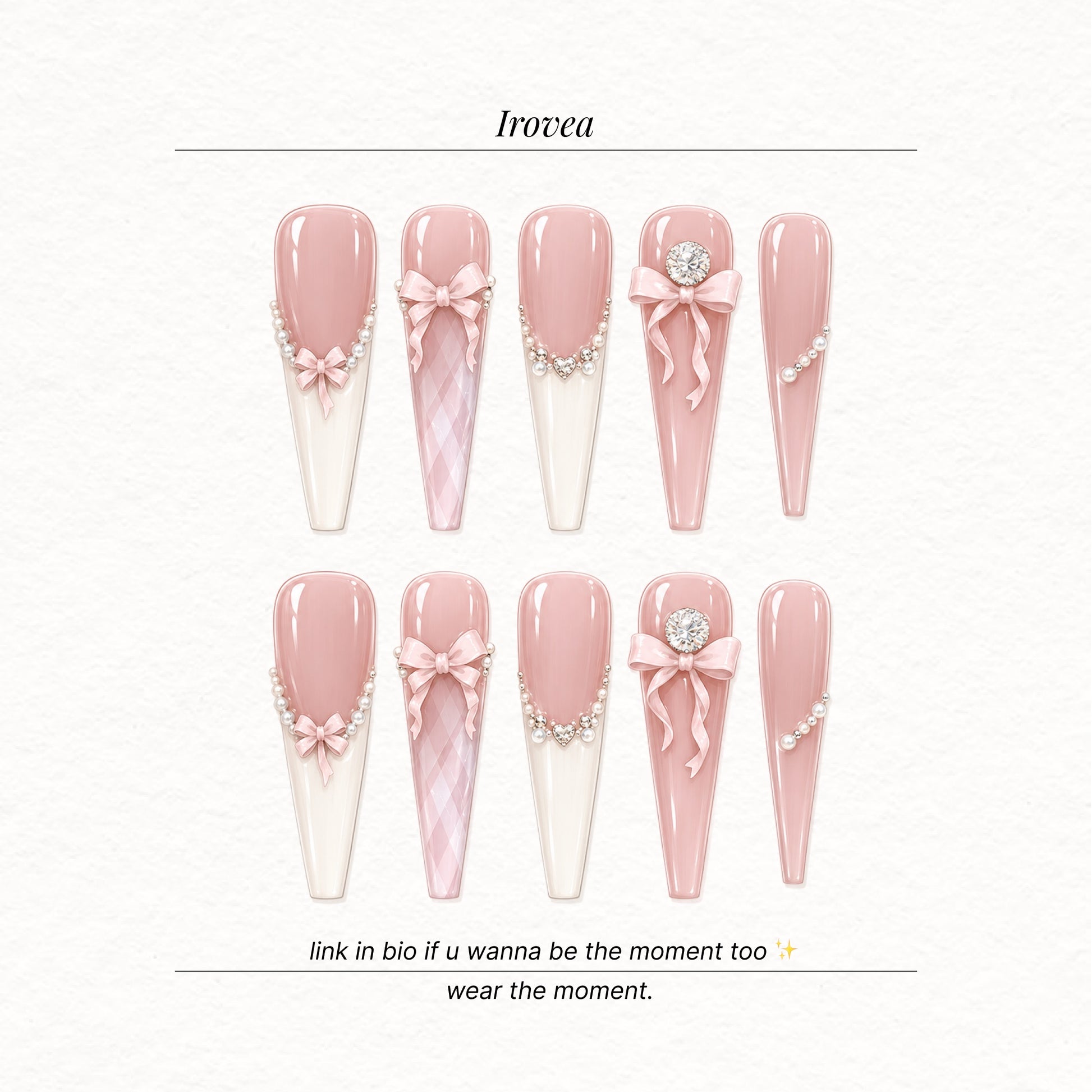 Sweetheart Bow | Pink Jelly Cat-Eye French Press-On Nails