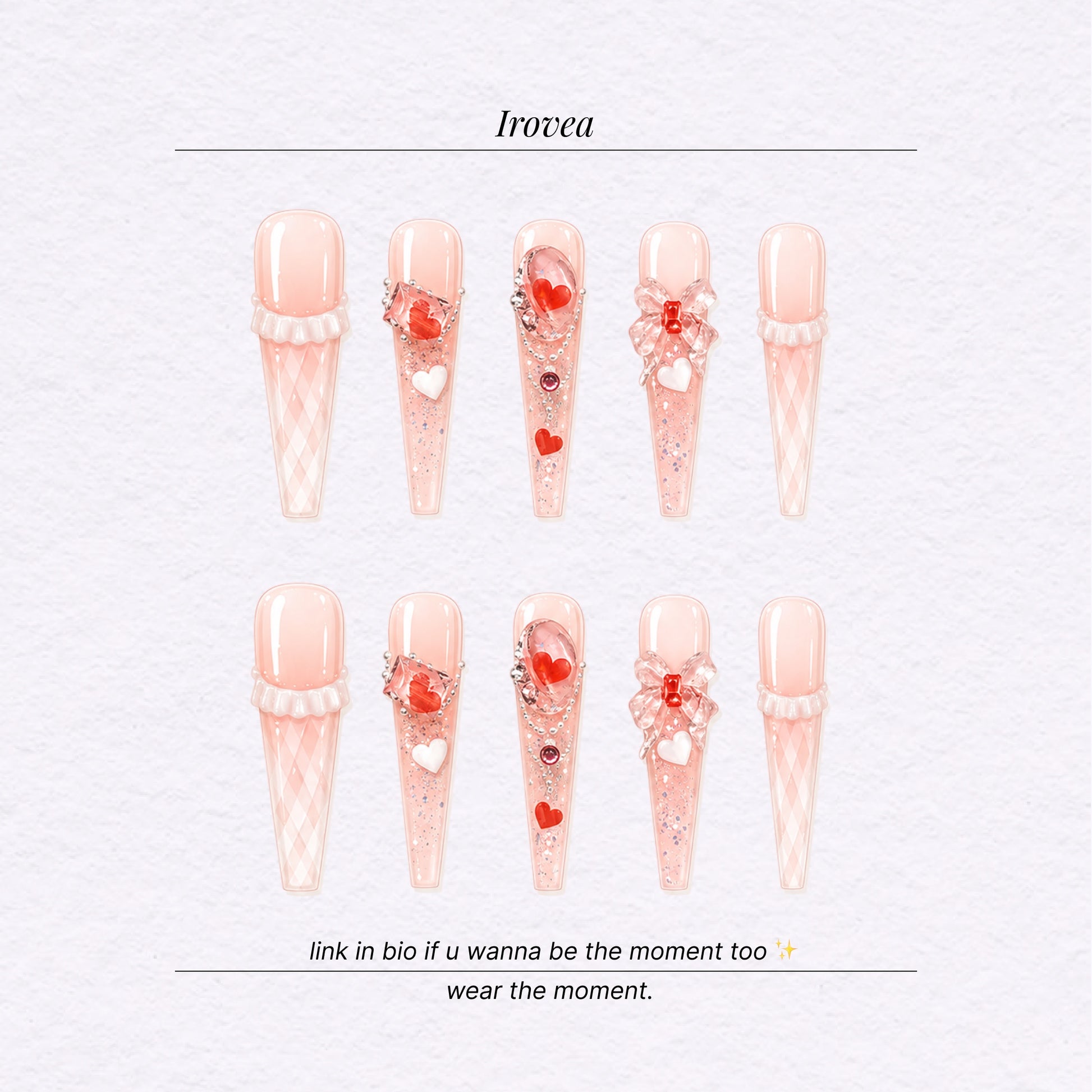 Marguerite Ballet Bow | Handmade French Press-On Nails