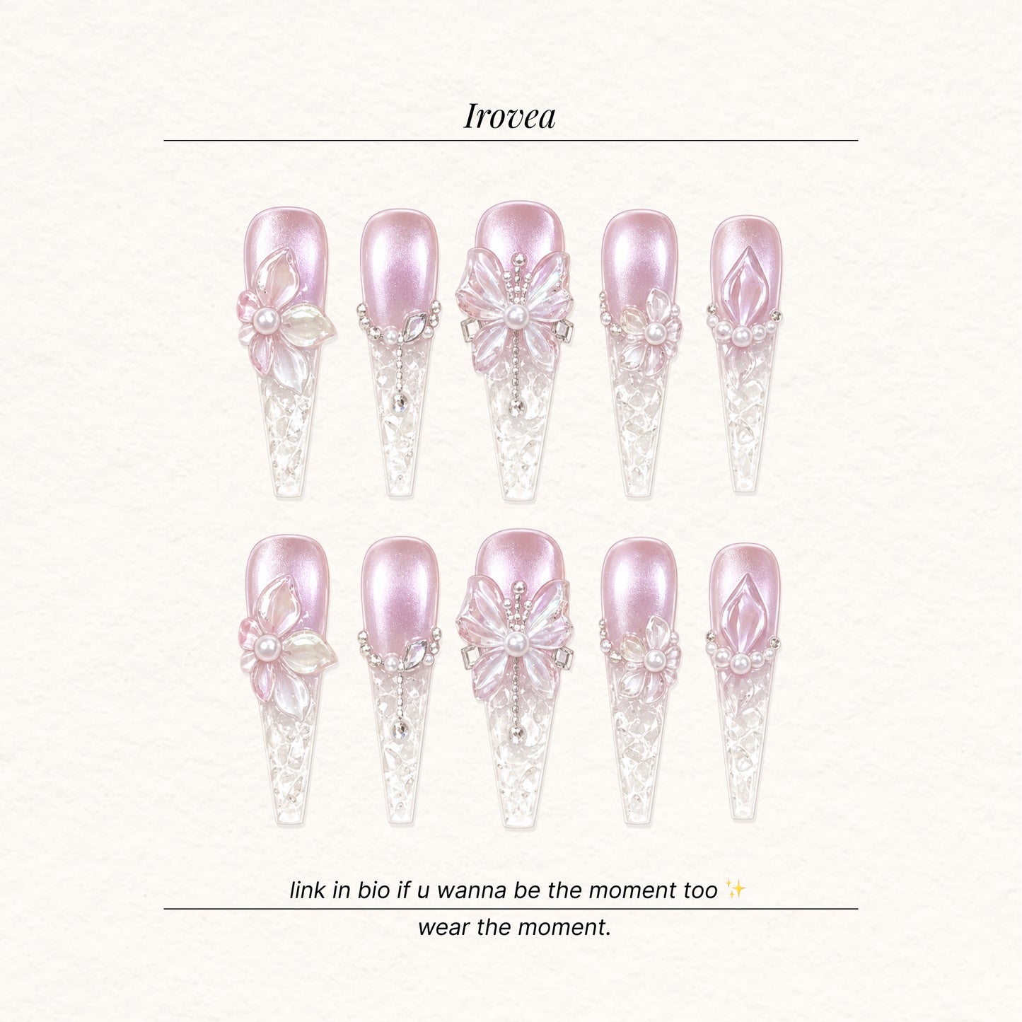 Purple Bauhinia | Hand-Sculpted Cat-Eye Press-On Nails