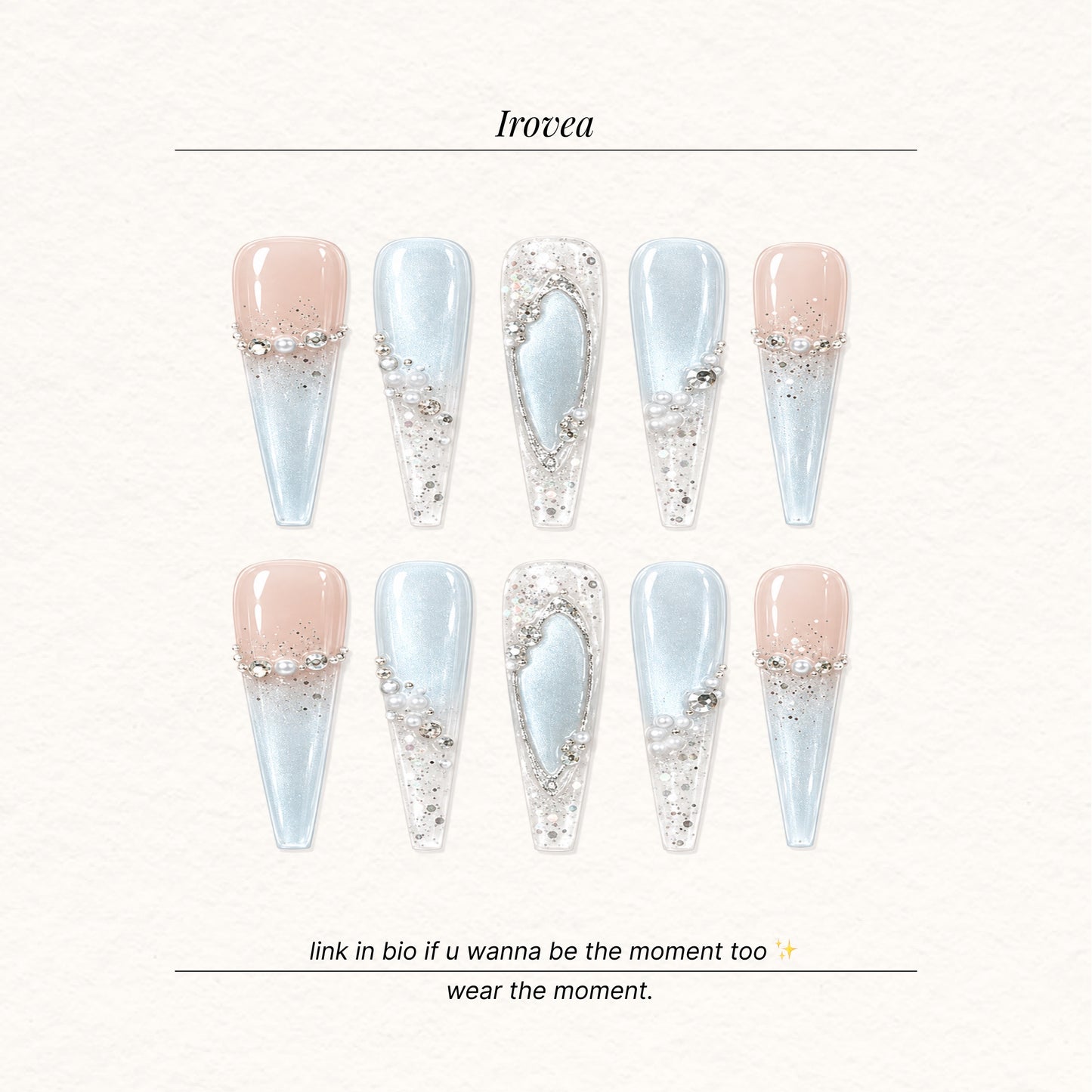 Summer Sparkle | Dreamy Blue Cat-Eye Press-On Nails