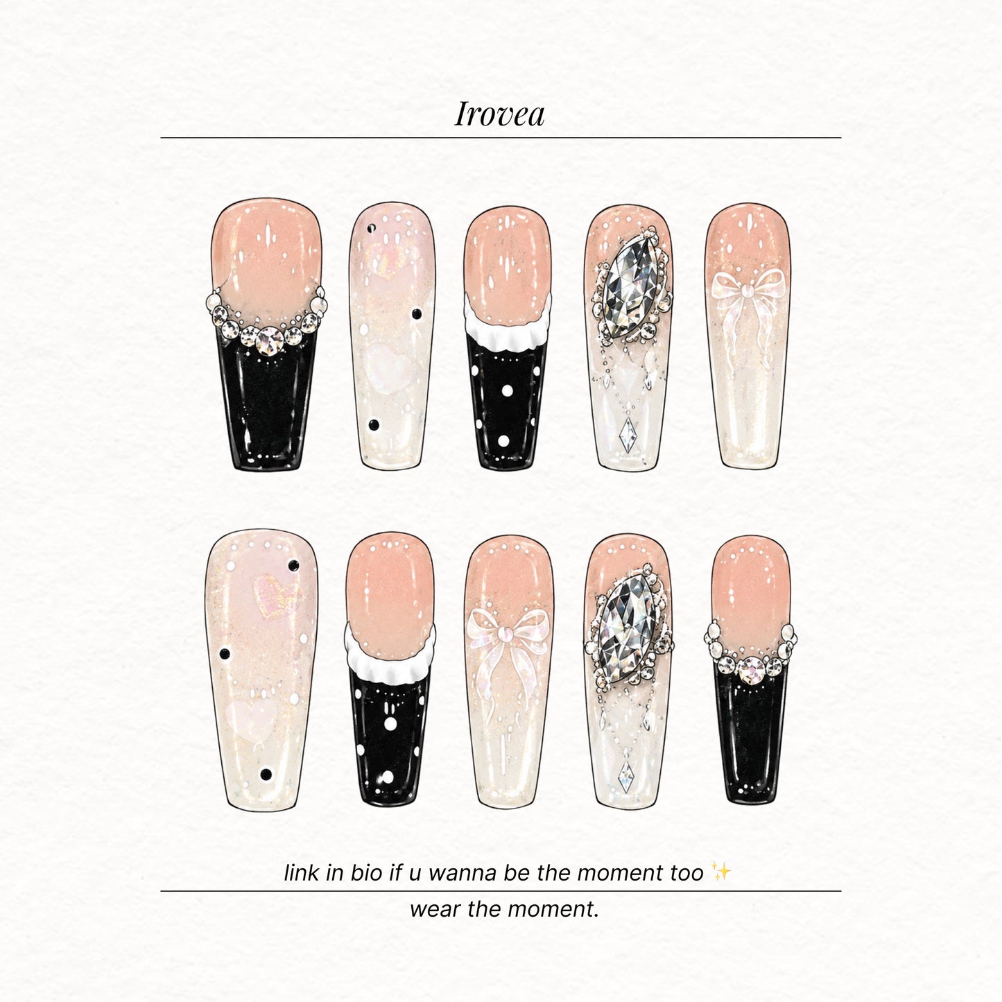 Ballet Sweetheart | Black French Cat-Eye Press-On Nails